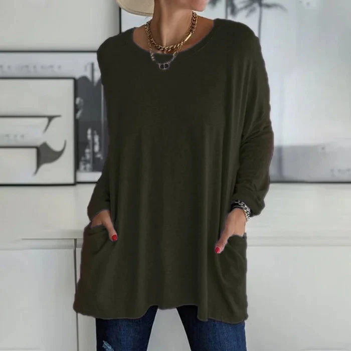 Katrin | Tunika mit Vordertaschen Bluse - Image 12