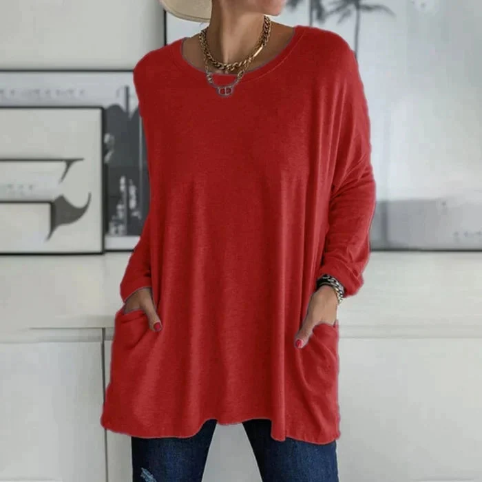 Katrin | Tunika mit Vordertaschen Bluse - Image 13