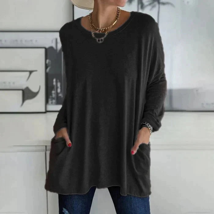 Katrin | Tunika mit Vordertaschen Bluse - Image 2