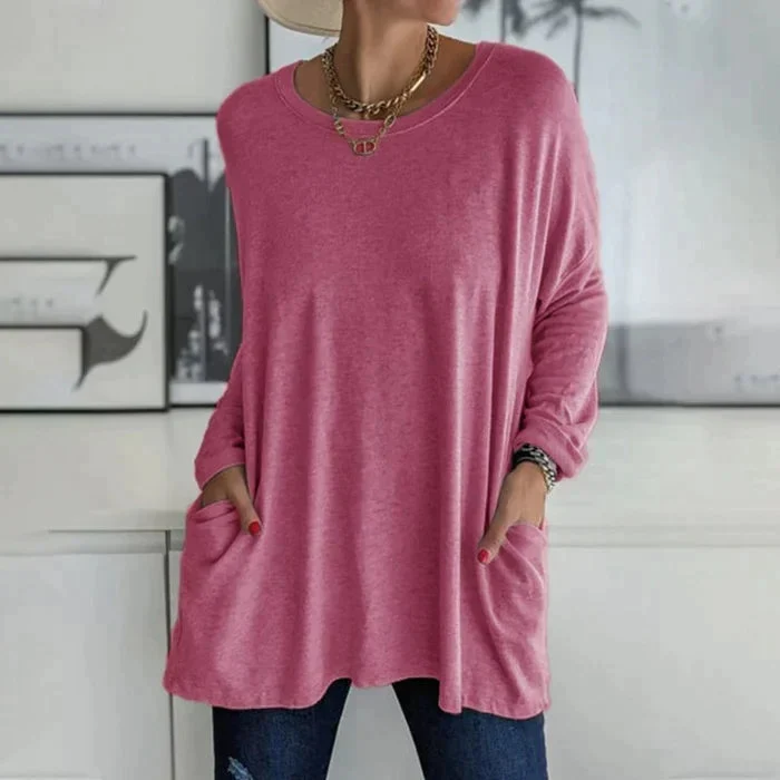 Katrin | Tunika mit Vordertaschen Bluse - Image 3