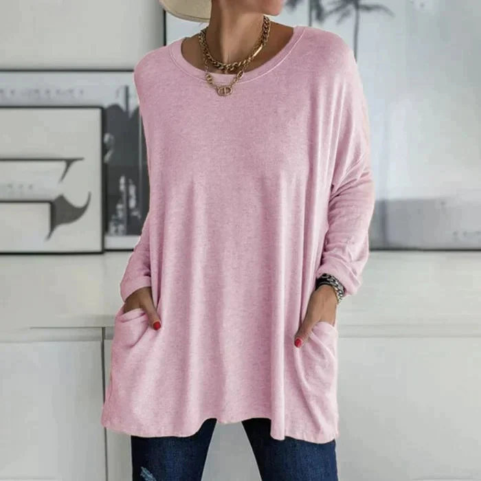 Katrin | Tunika mit Vordertaschen Bluse - Image 5
