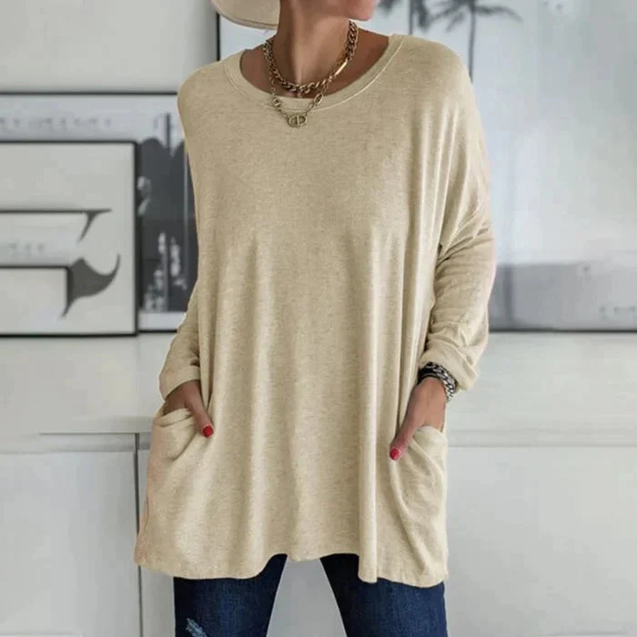 Katrin | Tunika mit Vordertaschen Bluse - Image 6
