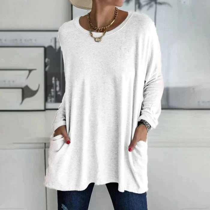 Katrin | Tunika mit Vordertaschen Bluse - Image 7