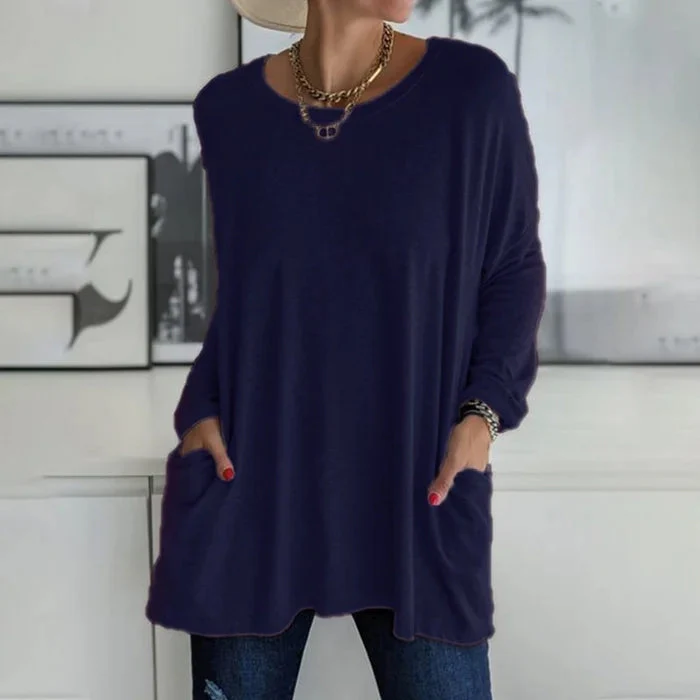 Katrin | Tunika mit Vordertaschen Bluse - Image 8
