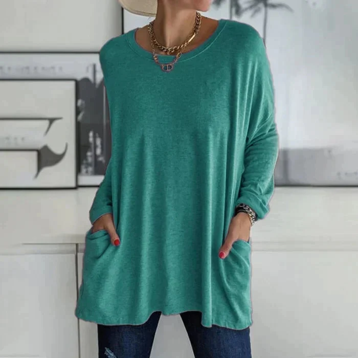 Katrin | Tunika mit Vordertaschen Bluse - Image 9