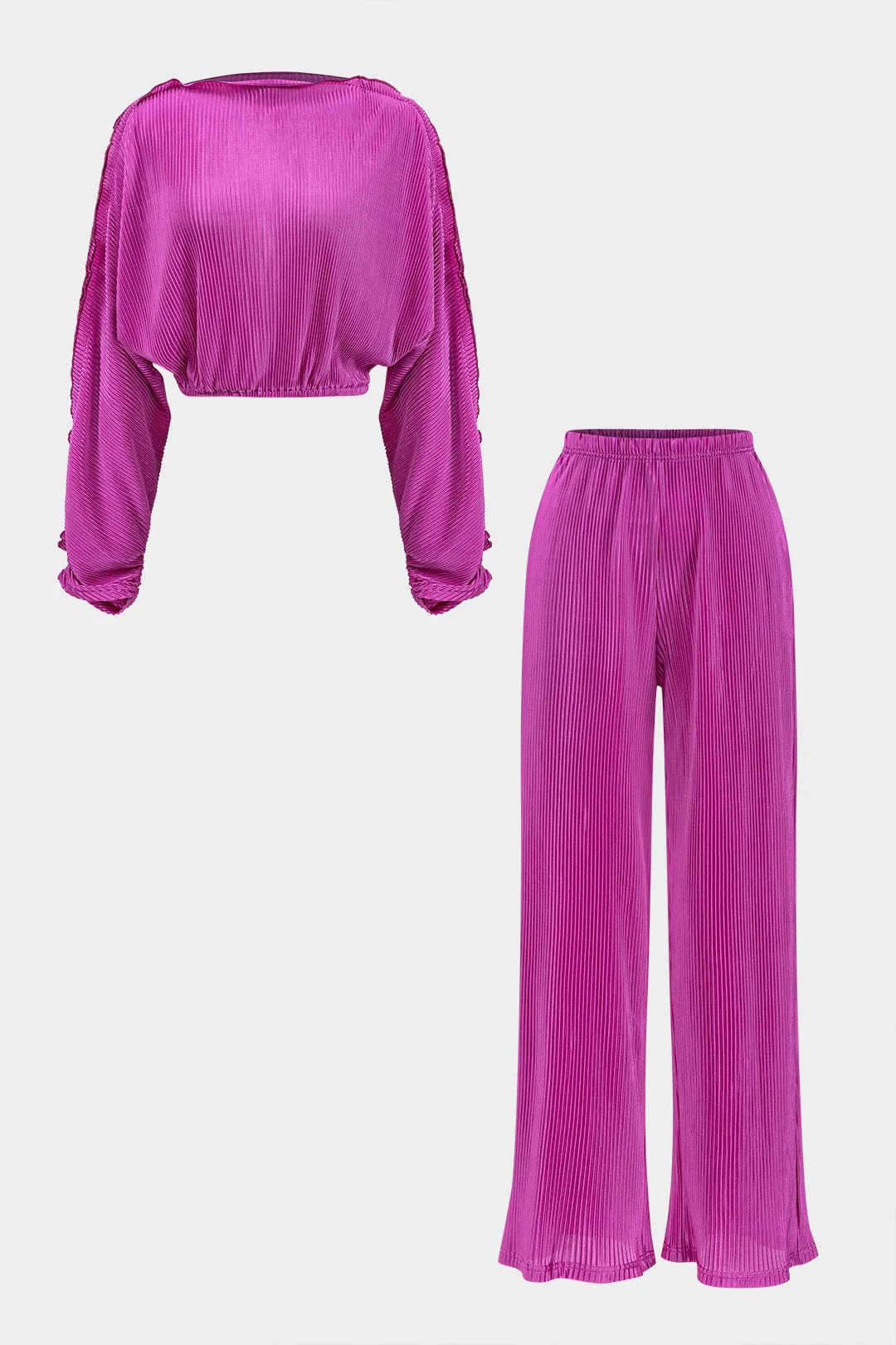 Kendall | Elegantes Plissee-Zweiteiler-Set mit Crop-Top & Weithose - Image 6