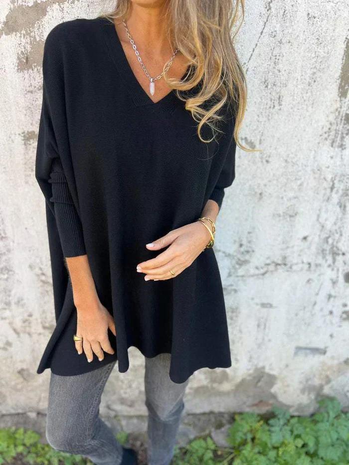 Kira | Oversized-Pullover mit entspanntem V-Ausschnitt - Image 3