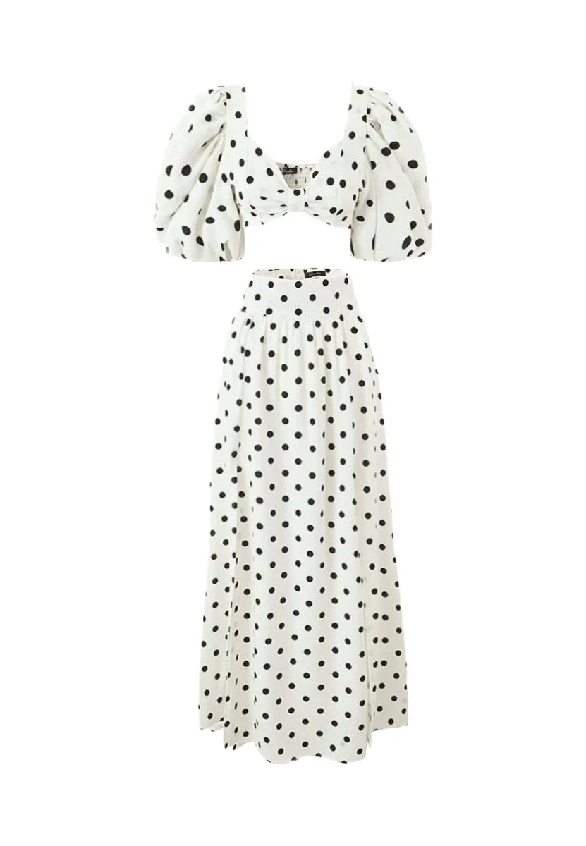 Kirsty- Ellie Polka Dot Rock Satz Weiß - Image 3