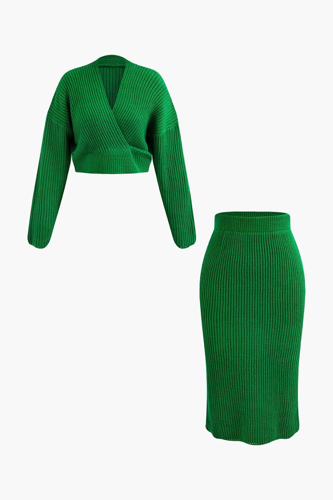 Klara | Elegantes Strick-Set mit Wickel-Oberteil & Bleistiftrock - Image 19