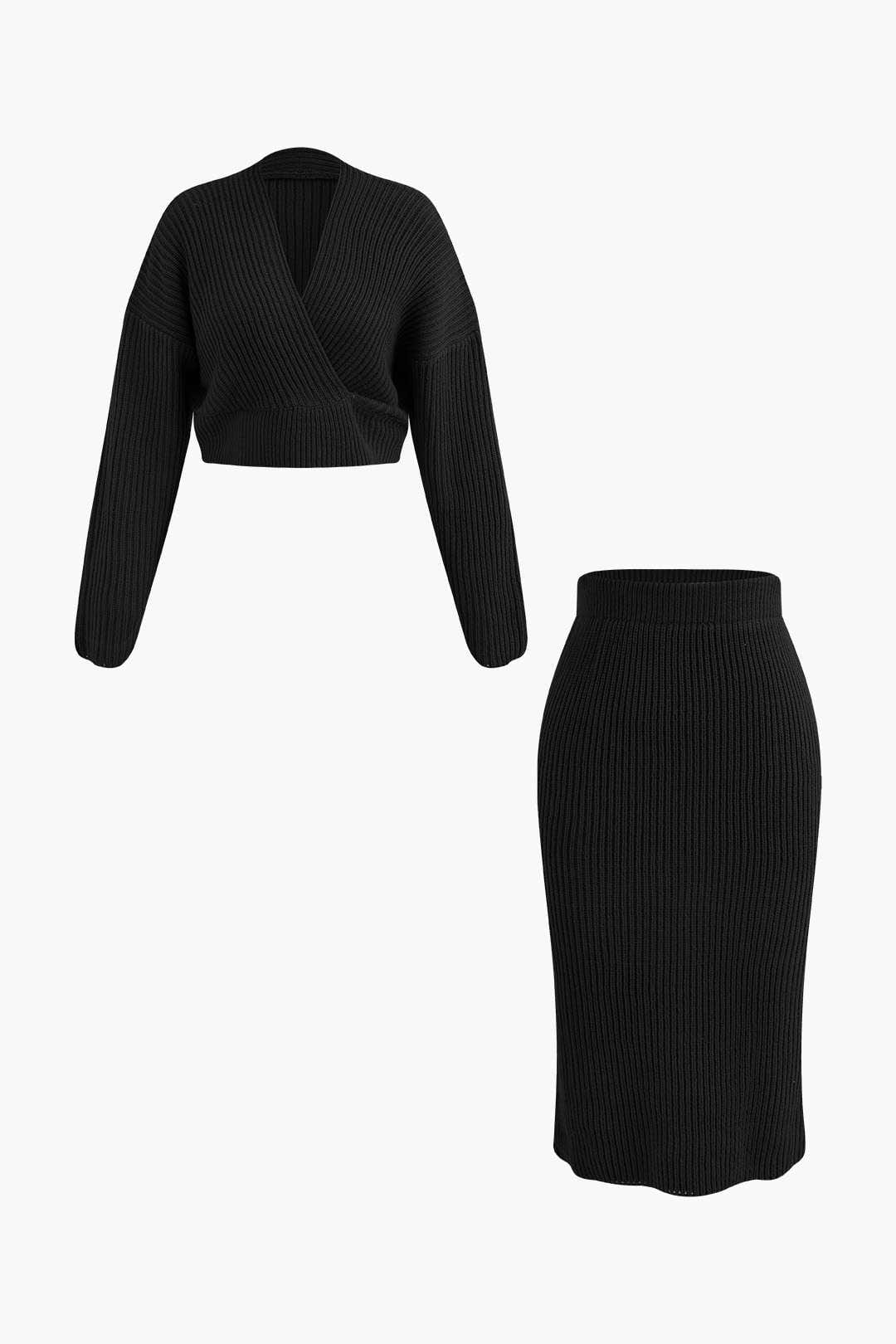 Klara | Elegantes Strick-Set mit Wickel-Oberteil & Bleistiftrock - Image 20