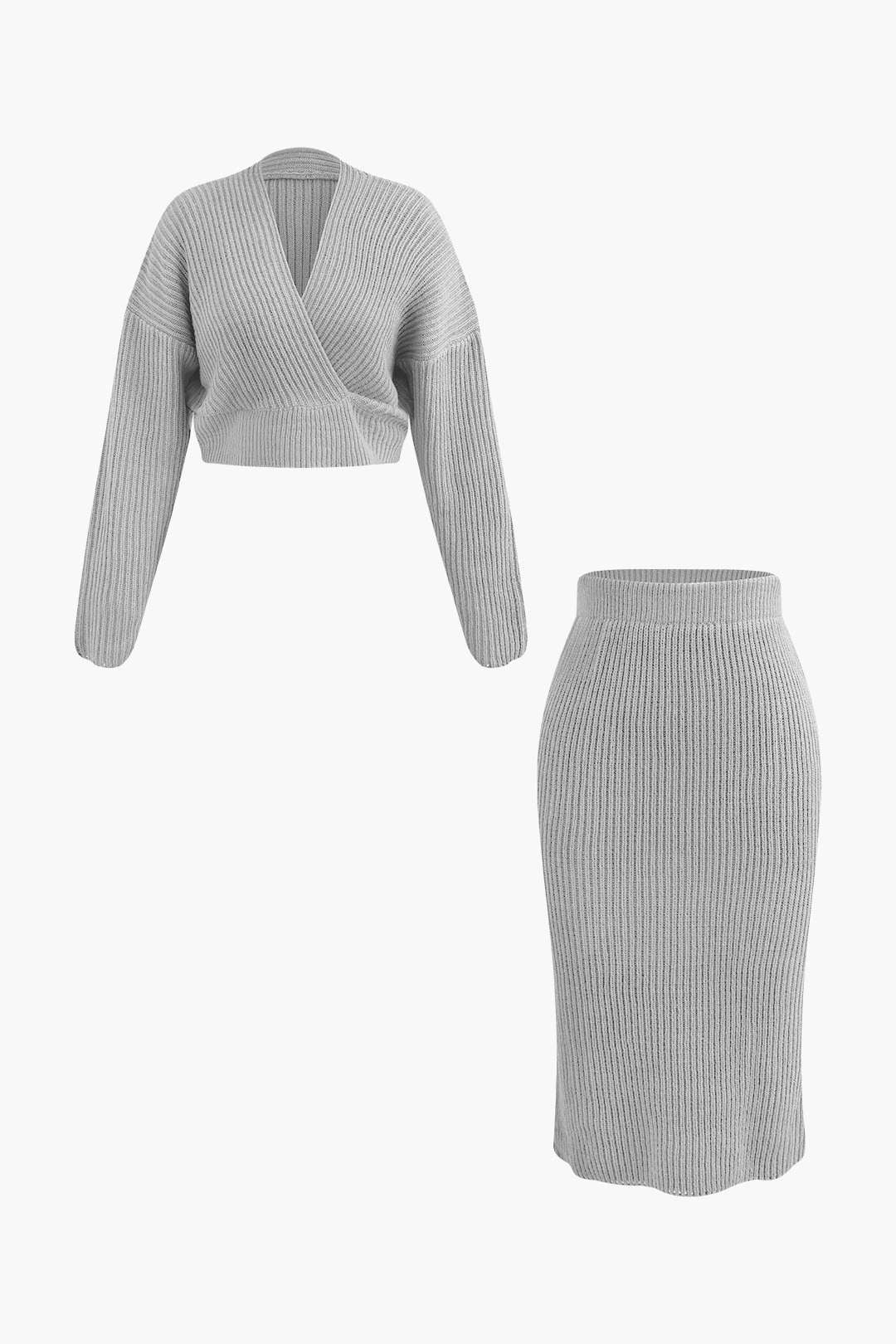 Klara | Elegantes Strick-Set mit Wickel-Oberteil & Bleistiftrock - Image 21