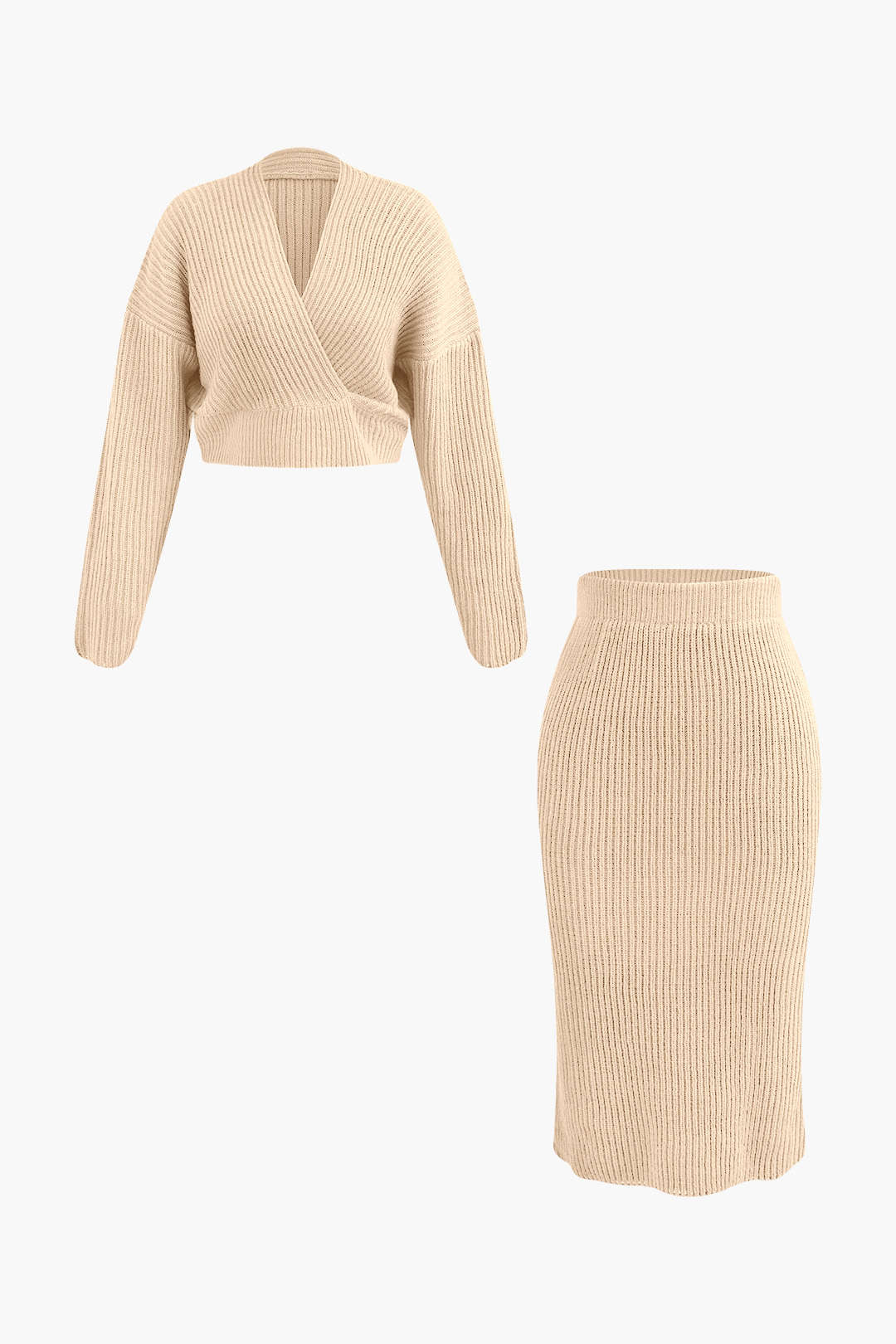 Klara | Elegantes Strick-Set mit Wickel-Oberteil & Bleistiftrock - Image 22