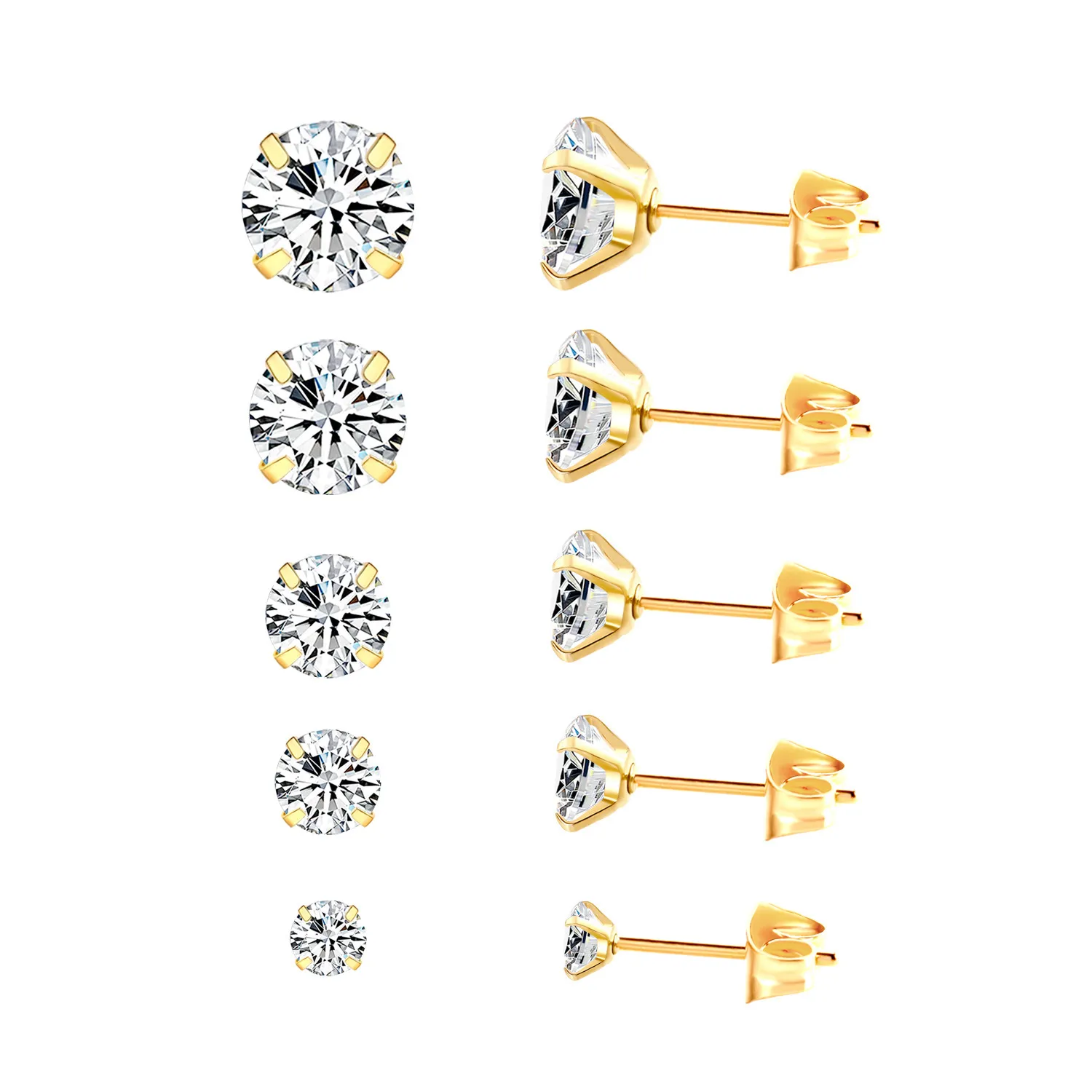 Klarissa® | Brillane Stein-Ohrringe Set Gold - Image 2