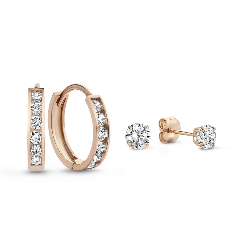 Klarissa® | Brillane Stein-Ohrringe Set Gold - Image 7