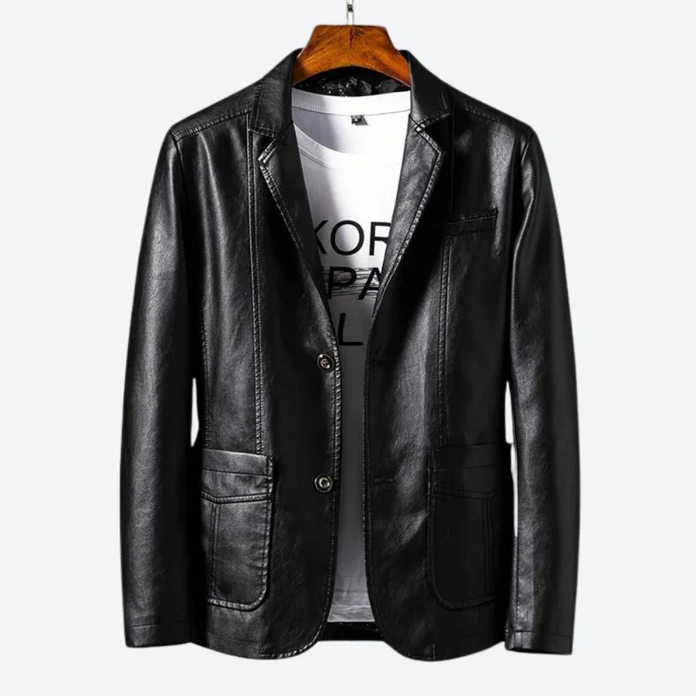 Klassisch elegante Lederjacke Blazer - Reinhold - Image 2