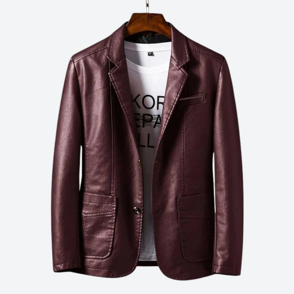 Klassisch elegante Lederjacke Blazer - Reinhold - Image 3