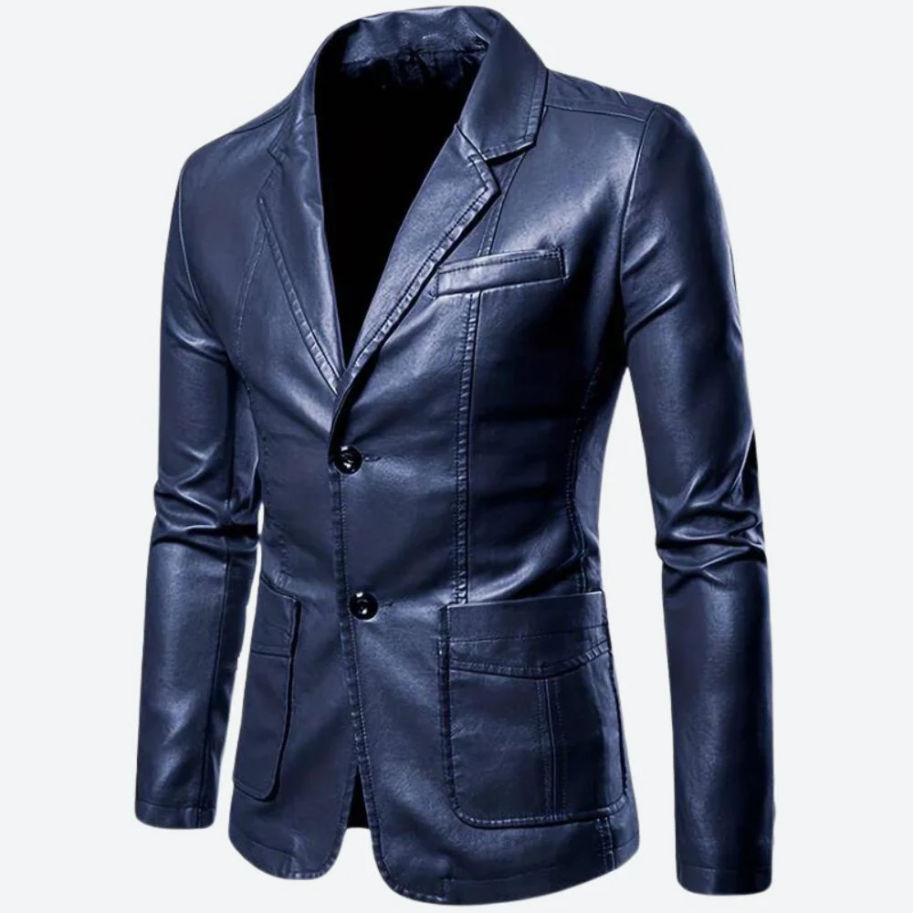 Klassisch elegante Lederjacke Blazer - Reinhold - Image 4