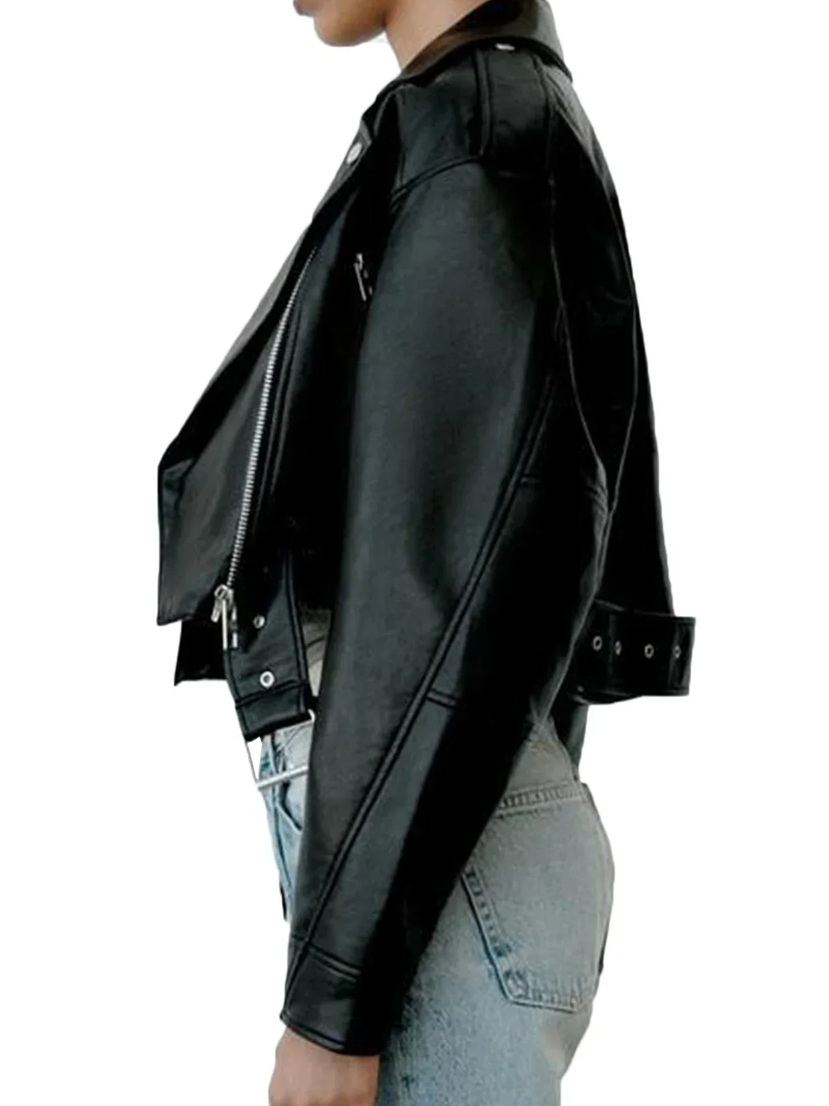 Klassische Damen Bikerjacke | Lässig - Image 4