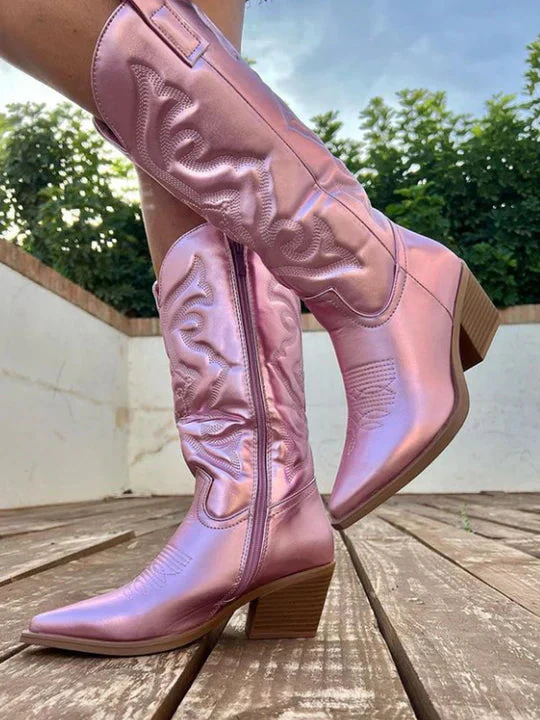 Klassische Damen-Cowboystiefel aus Leder – Elegantes Design für Jeden Anlass - Image 2
