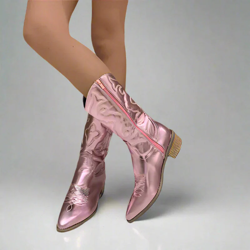 Klassische Damen-Cowboystiefel aus Leder – Elegantes Design für Jeden Anlass - Image 5