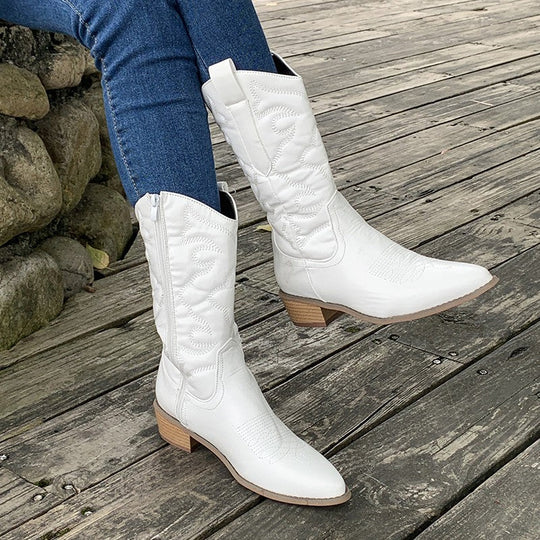Klassische Damen-Cowboystiefel aus Leder – Elegantes Design für Jeden Anlass - Image 9