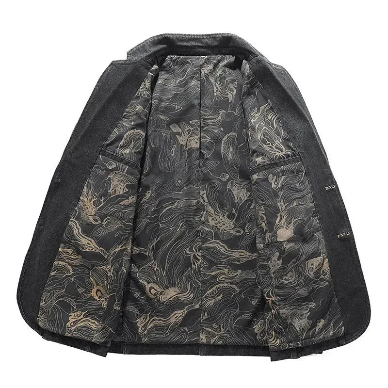 Klassische Jeansblazerjacke für Herren | Warme - Image 4