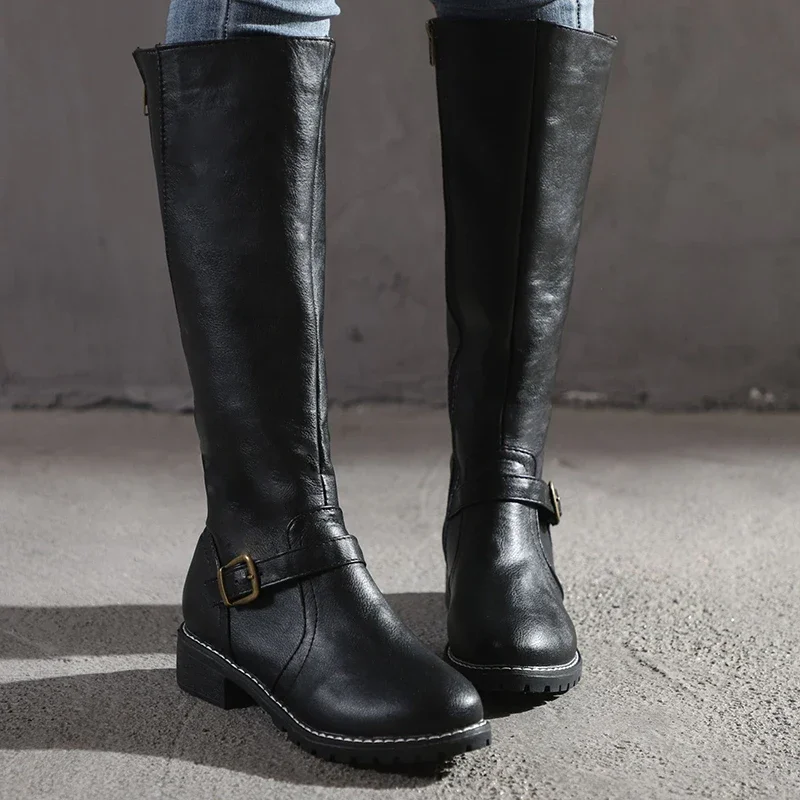 Klassische Kniehohe Stiefel für Damen | Mit Schnallendetails - Image 2