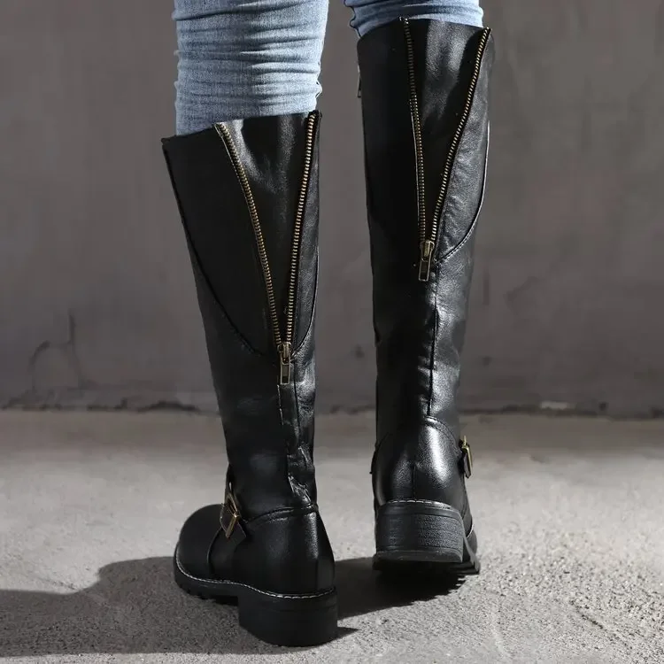 Klassische Kniehohe Stiefel für Damen | Mit Schnallendetails - Image 3