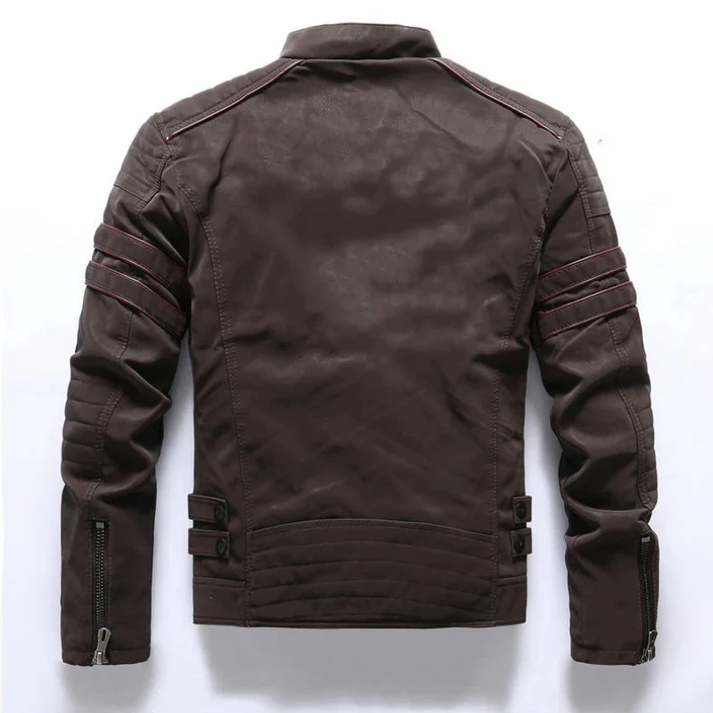 Klassische Luxus-Bikerjacke für Herren | Reißverschluss - Image 2