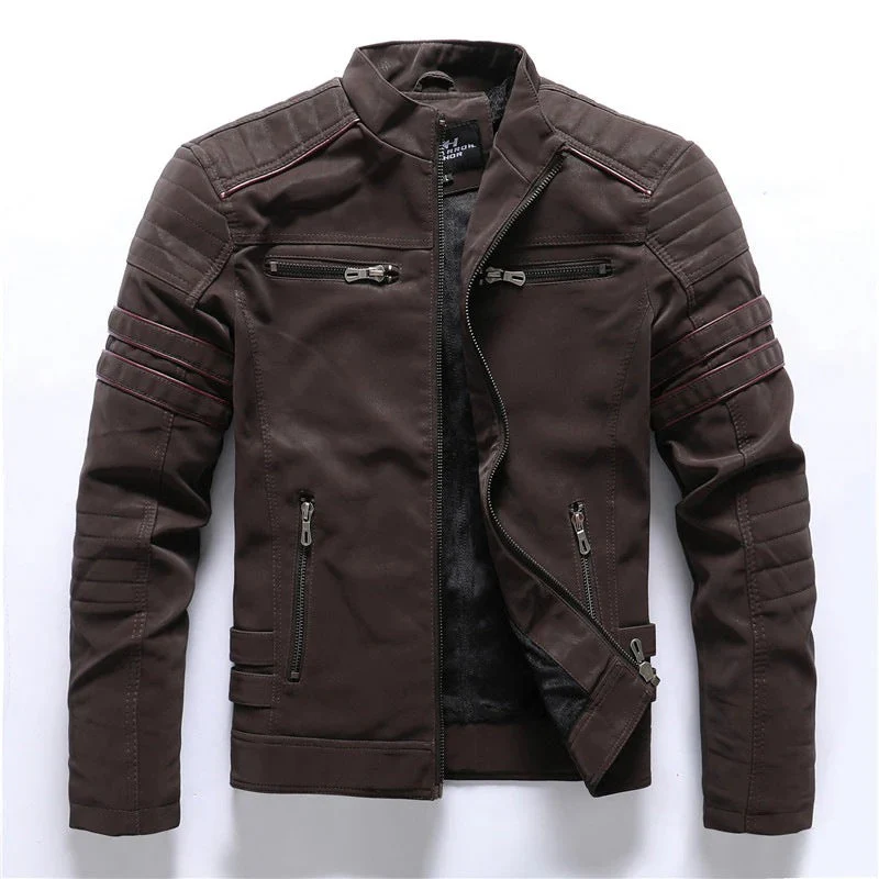 Klassische Luxus-Bikerjacke für Herren | Reißverschluss - Image 3