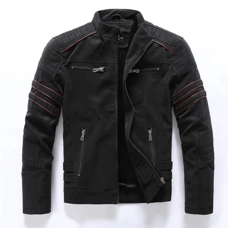 Klassische Luxus-Bikerjacke für Herren | Reißverschluss - Image 5