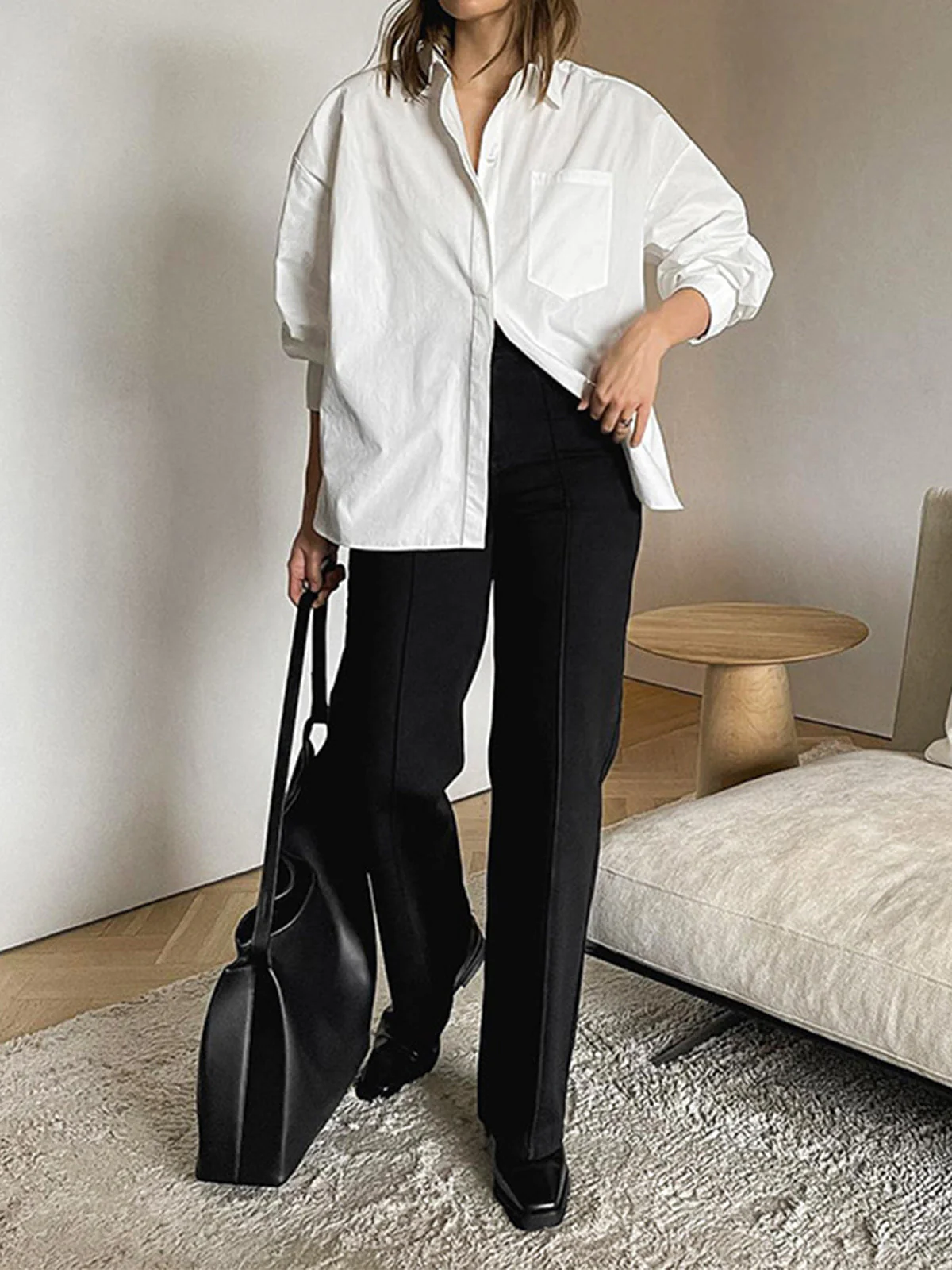 Klassische Oversized Damenbluse – Zeitlos, Vielseitig & Minimalistisch - Image 3