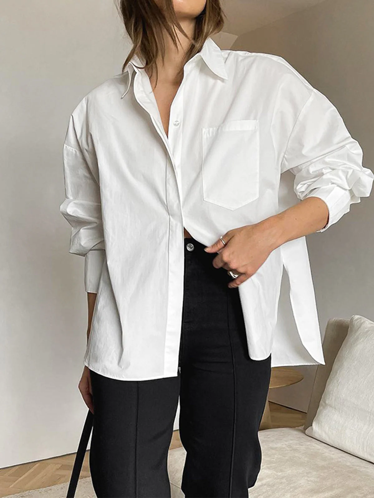 Klassische Oversized Damenbluse – Zeitlos, Vielseitig & Minimalistisch - Image 4