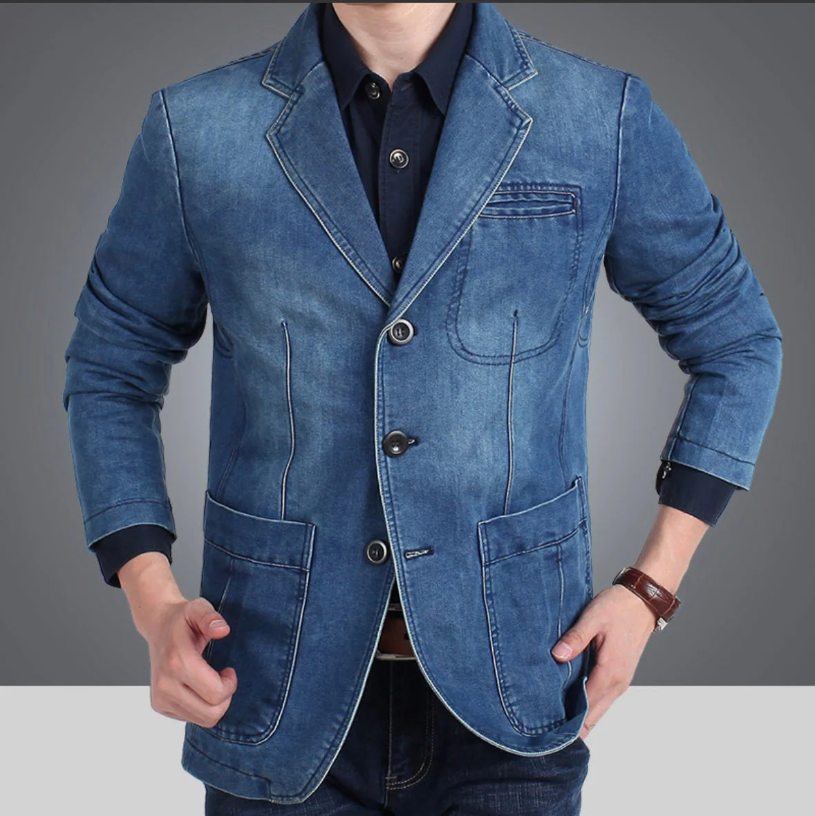 Klassischer Blazer mit Revers für Herren - Image 9