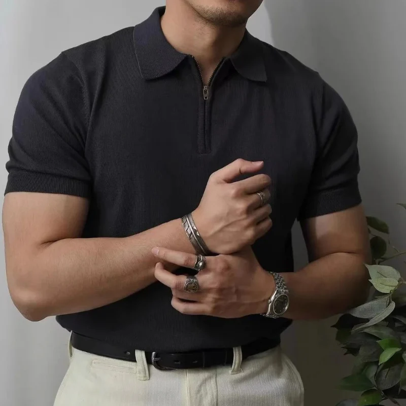 Klassisches Herren-Poloshirt mit Reißverschluss | Kurzarm - Image 3