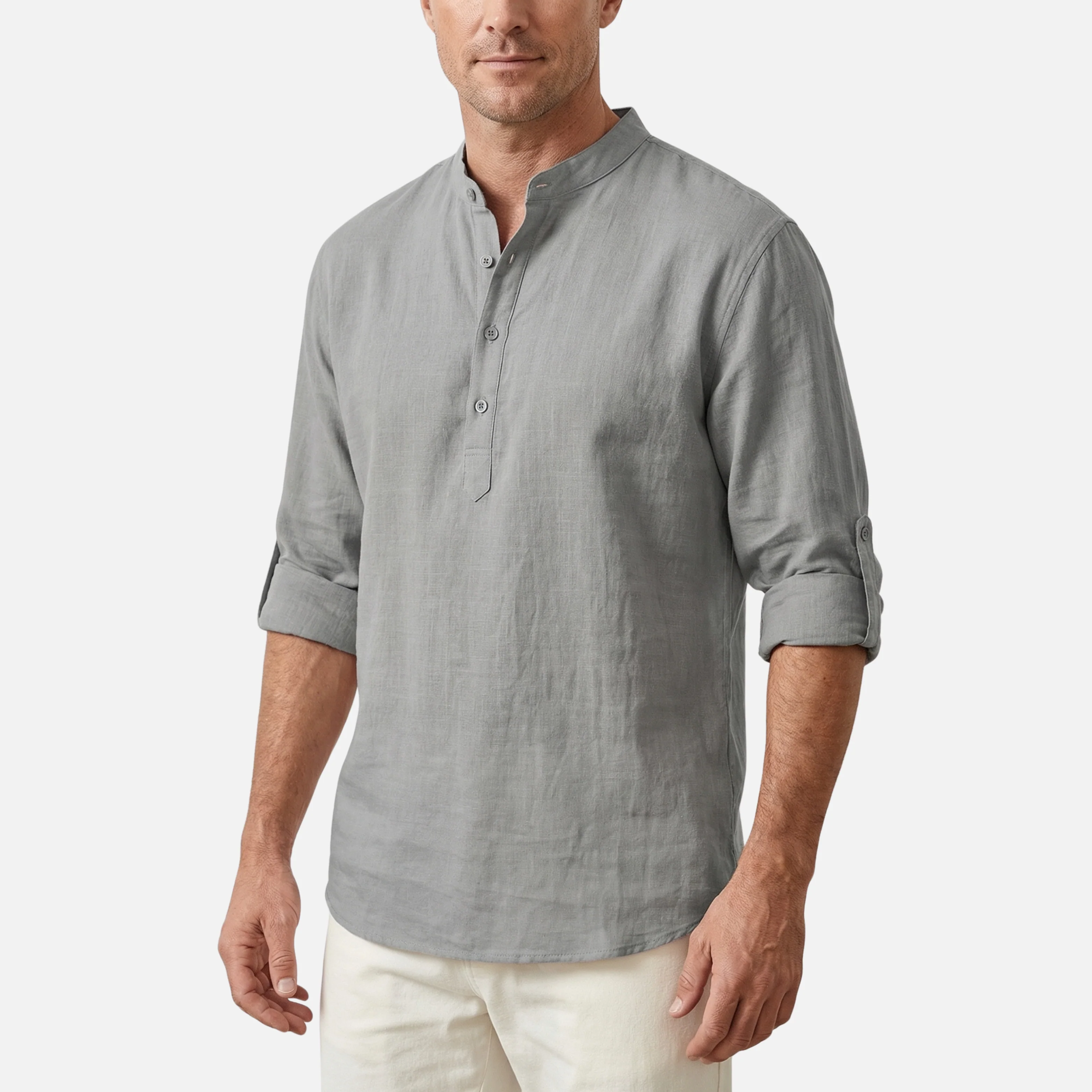 Alexander | Herren Klassisches Langarm Polo Chino-Kragen – Langarm Polo Herren - Image 3