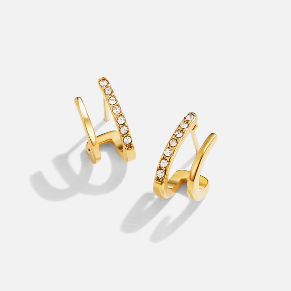 Klaue Gold & Kristall Ohrringe - Image 3