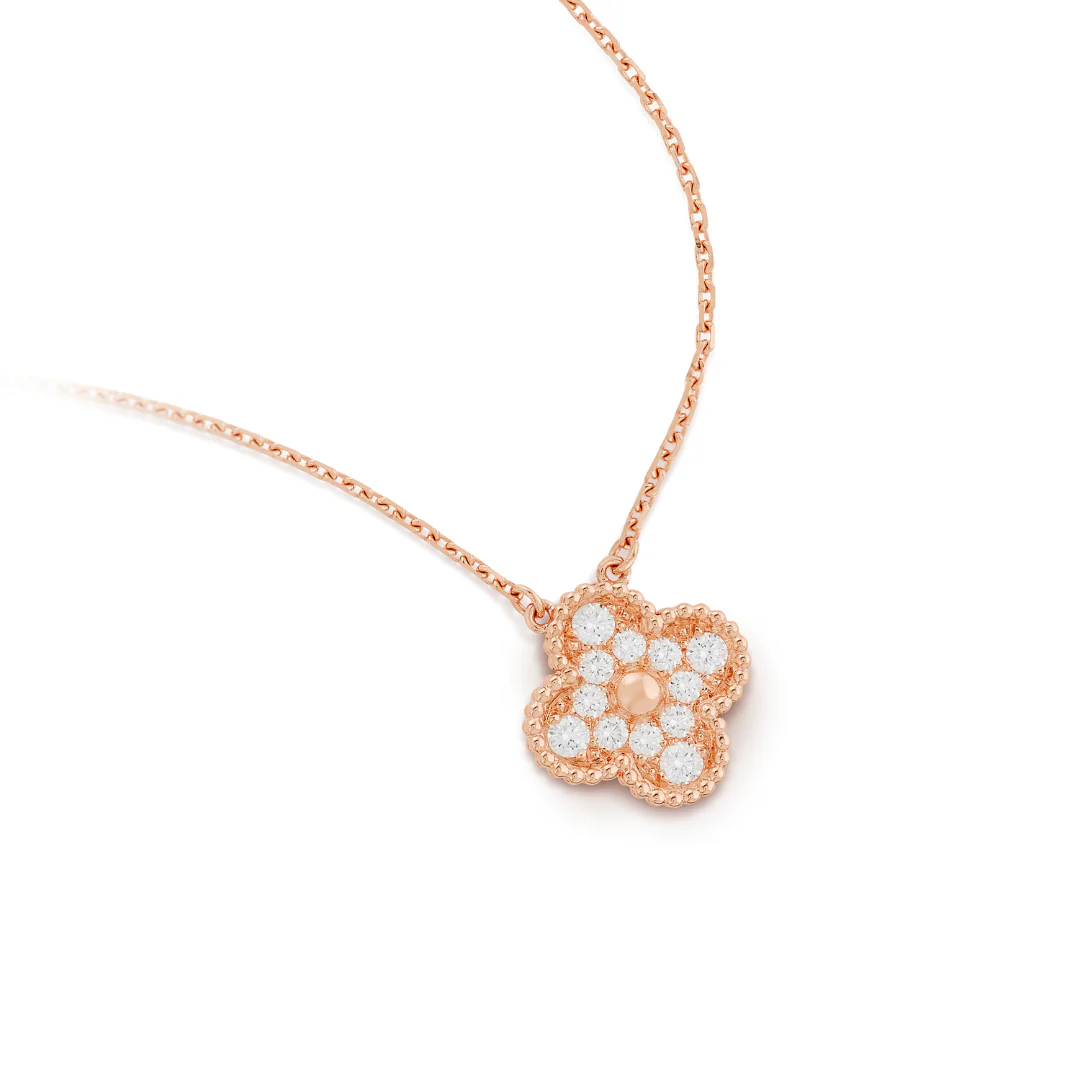 KLEEBLATT DIAMANT HALSKETTE | ROSÉGOLD - Image 4