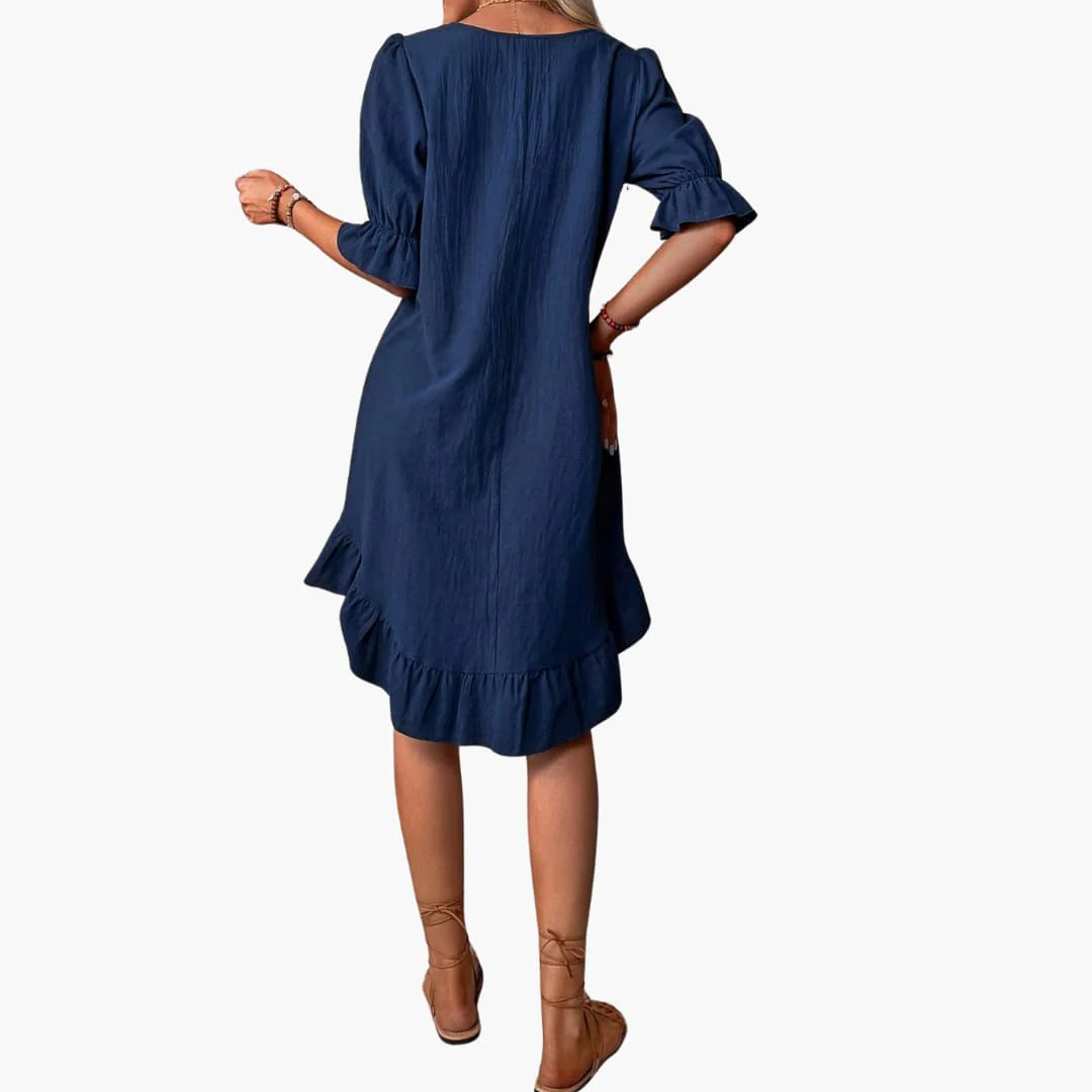 Kleid Damen - Freizeitkleid mit Volants und Puffärmeln Sommer - Image 3