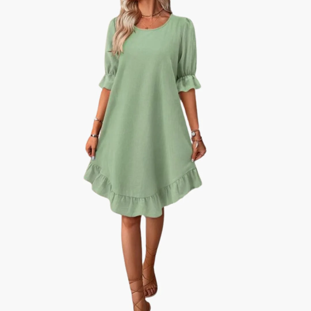 Kleid Damen - Freizeitkleid mit Volants und Puffärmeln Sommer - Image 6