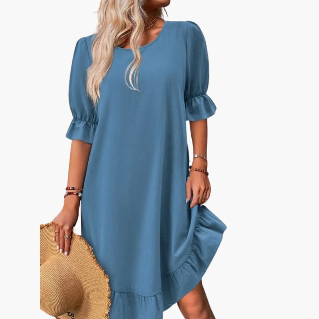 Kleid Damen - Freizeitkleid mit Volants und Puffärmeln Sommer - Image 7