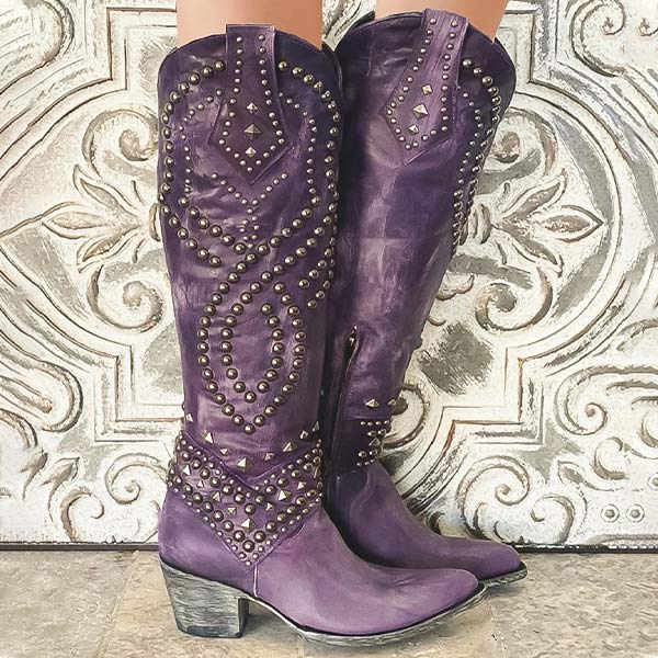 Kniehohe Cowboystiefel für Damen | Jahrgang - Image 3