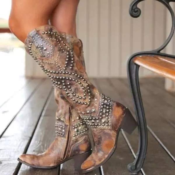 Kniehohe Cowboystiefel für Damen | Jahrgang - Image 4