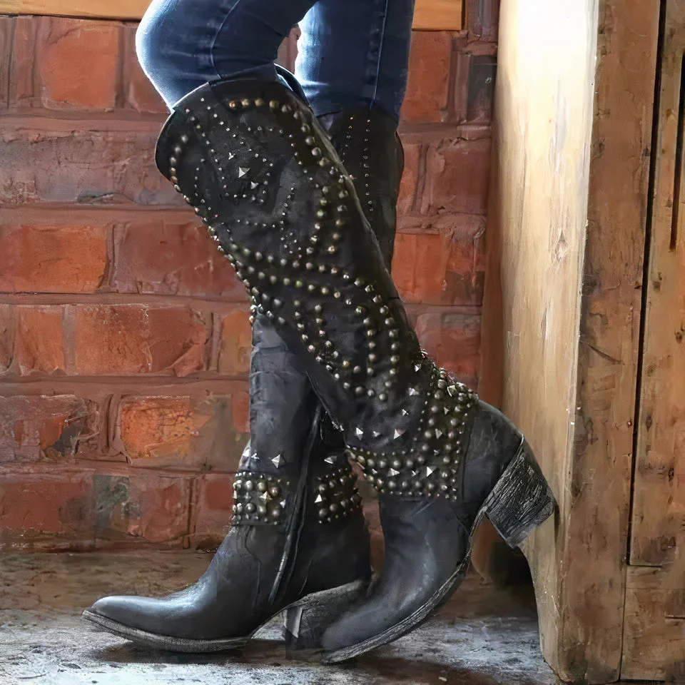 Kniehohe Cowboystiefel für Damen | Jahrgang - Image 5
