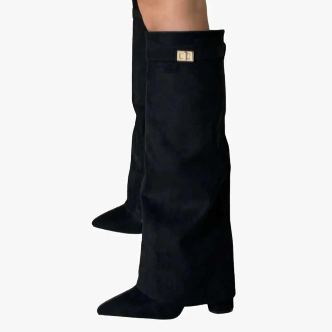 Kniehohe Damenstiefel mit Schnalle - Elegante Stiefel - Image 2