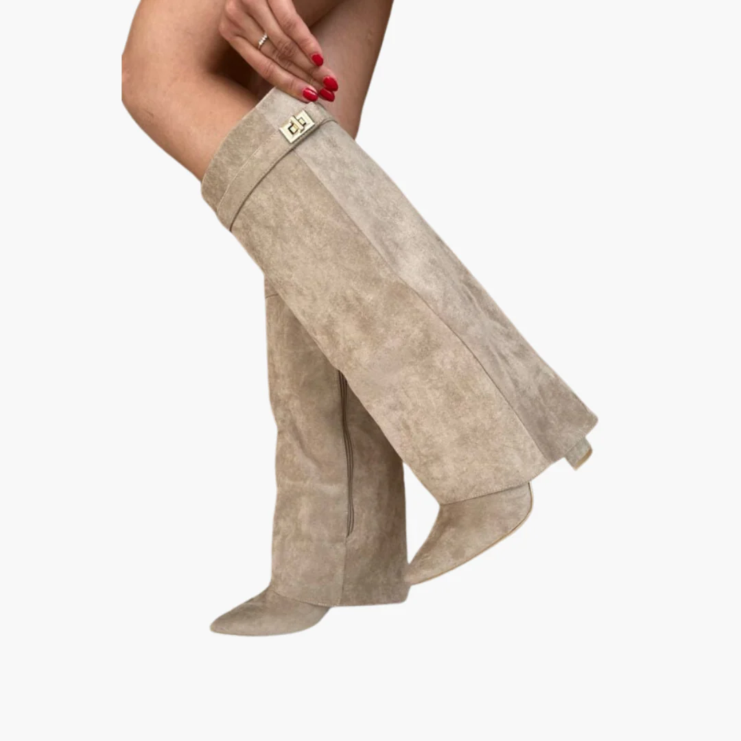 Kniehohe Damenstiefel mit Schnalle - Elegante Stiefel - Image 4