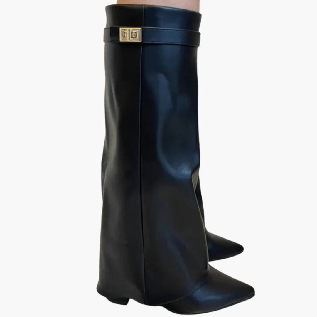 Kniehohe Damenstiefel mit Schnalle - Elegante Stiefel - Image 5