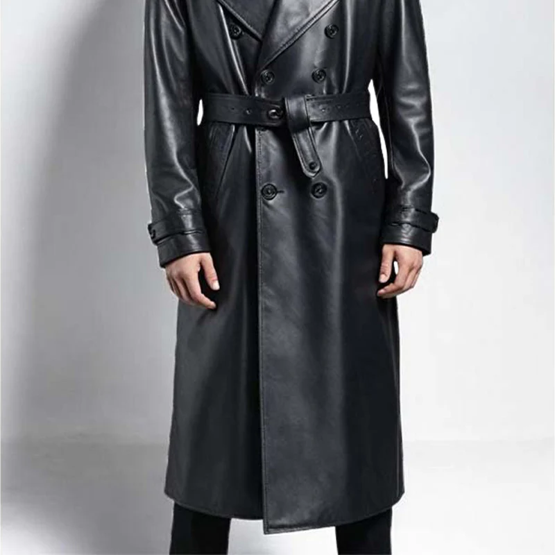 Knielanger, zweireihiger Trenchcoat für Herren - Image 2