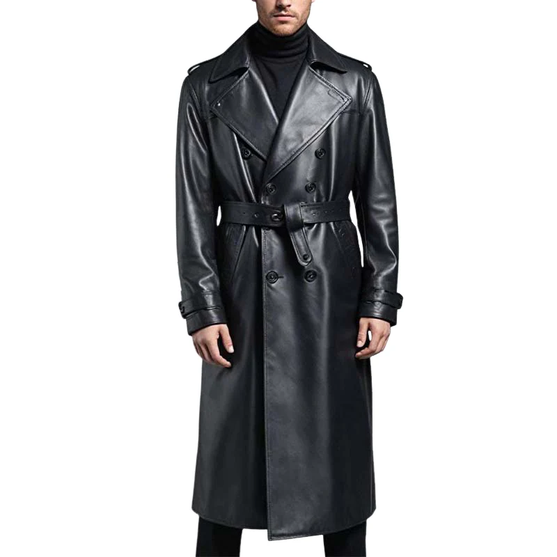 Knielanger, zweireihiger Trenchcoat für Herren - Image 6