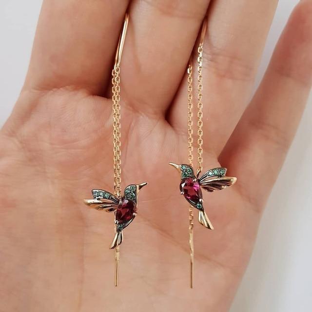 Kolibri Emaille- und Zirkonia-Ohrringe